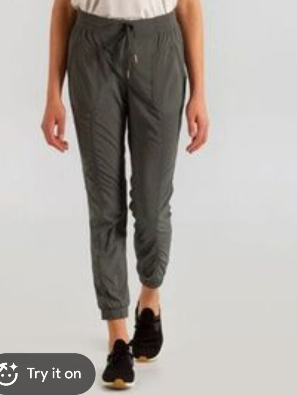 Indygena Women's Olive Drawstring Jogger Pants